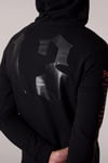 Kolları Ve Arkası Baskılı  Kapşonlu Sweat Siyah