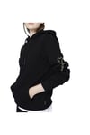 Kolu baskılı Oversize Kapişonlu Sweat Siyah