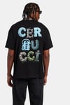 LETTER RHINESTONE OVERSIZED T-SHIRT-Siyah