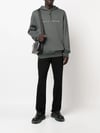 Logo Baskılı Regular  Kapişonlu Sweat-Yeşil
