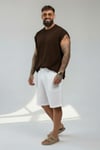 Merserize Kolsuz T-shirt-Kahve