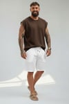 Merserize Kolsuz T-shirt-Kahve