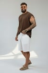 Merserize Kolsuz T-shirt-Kahve
