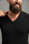 Merserize Kolsuz T-shirt-Siyah