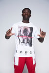 Normal Kesim  Unisex Köpek Baskılı T shirt Beyaz