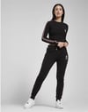 Omuzları Şeritli Crop Sweat Siyah