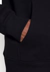 Önü Küçük Logolu Oversize Kapşonlu Sweat-Siyah