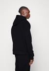 Önü Küçük Logolu Oversize Kapşonlu Sweat-Siyah