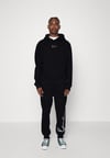 Önü Küçük Logolu Oversize Kapşonlu Sweat-Siyah
