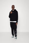 Önü Küçük Logolu Oversize Kapşonlu Sweat-Siyah