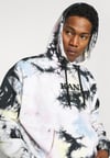 Önü Logolu Batik Oversize Kapşonlu Sweat Karısık