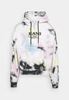 Önü Logolu Batik Oversize Kapşonlu Sweat Karısık