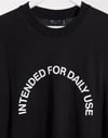 Önü Oval Baskılı  T shirt Siyah