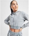 Oversize   Kısa Crop Sweat Gri