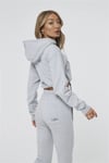 Oversize  Arkası Nakışlı Kapişonlu  Sweat Gri