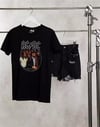 oVERSİZE Ac Dc Baskılı  T shirt Siyah
