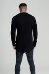 Oversize Altı Kavisli Long Sweat Siyah