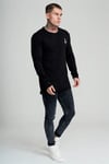 Oversize Altı Kavisli Long Sweat Siyah