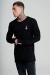 Oversize Altı Kavisli Long Sweat Siyah