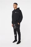 Oversize Arkası Nakışlı Kapişonlu  Sweat Siyah