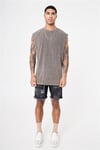 Oversize Basic  Kolsuz Atlet Antrasit-Gri