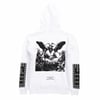 Oversize Baskılı  Sweat Hoodie Beyaz