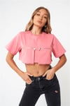 Oversize Cebi Fermuarlı  Crop T shirt Yavruagzı