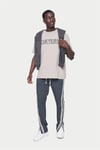 Oversize Deri Baskılı T shirt Bej
