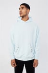 Oversize Ellese  Kapişonlu  Sweat Mavi Açık