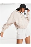 Oversize Fermuarlı  Sweat-Bej