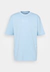Oversize İmza Baskılı T shirt Mavi Açık