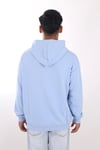 Oversize Kapşonlu Basic Sweat Mavi Açık