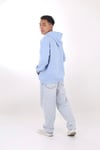 Oversize Kapşonlu Basic Sweat Mavi Açık