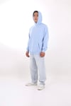 Oversize Kapşonlu Basic Sweat Mavi Açık