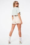 Oversize Kısa Crop T shirt Mint Yeşili