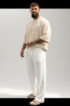 Oversize Long T-Shirt-Krem