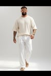 Oversize Long T-Shirt-Krem