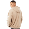 Oversize Önü Kolları Baskılı Baskılı Kapişonlu Sweat-Bej