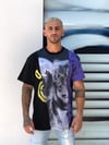 Oversize Önü Kurt BAskılı T shirt Siyah