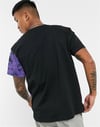 Oversize Önü Kurt BAskılı T shirt Siyah