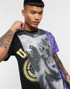 Oversize Önü Kurt BAskılı T shirt Siyah