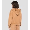 Oversize  Organik Pamuk Hoodie Kapişonlu Sweat-Kahverengi Açık