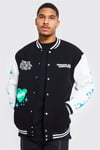 Oversize  Penye College Bomber Mont SweatSiyah
