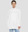 Oversize Secondlife Sweat Hoodie-Kirli Beyaz