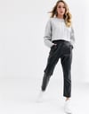 Oversize Special Kısa Crop  Sweat Gri Açık