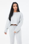 Oversize Special Kısa Crop  Sweat Gri Açık