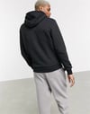 Oversize Unisex Önü  Yuvarlak Baskı Kapişonlu Sweat Siyah