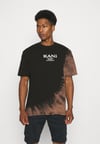 Oversize Yıkamalı  Logo  T shirt-Kahve