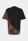 Oversize Yıkamalı  Logo  T shirt-Kahve