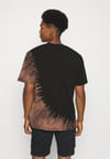 Oversize Yıkamalı  Logo  T shirt-Kahve